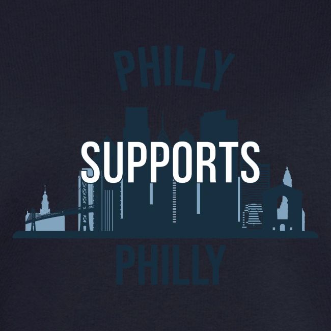 Philly Supports Philly skyline blue transparentbg