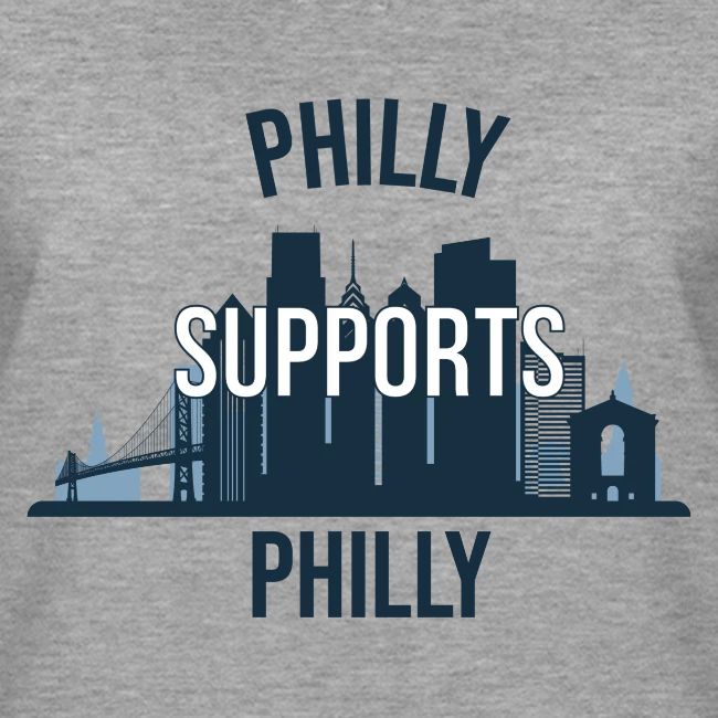 Philly Supports Philly skyline blue transparentbg