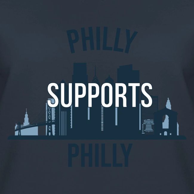 Philly Supports Philly skyline blue transparentbg