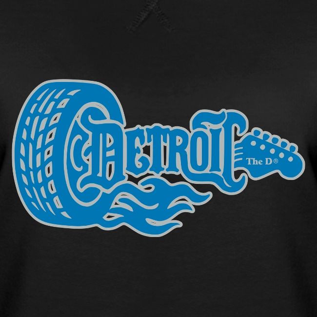 The D® - Detroit Wheel Guitar with Flames Bl Slvr