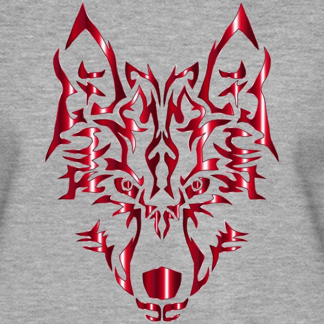 Crimson Symmetric Tribal Wolf Pas de fond