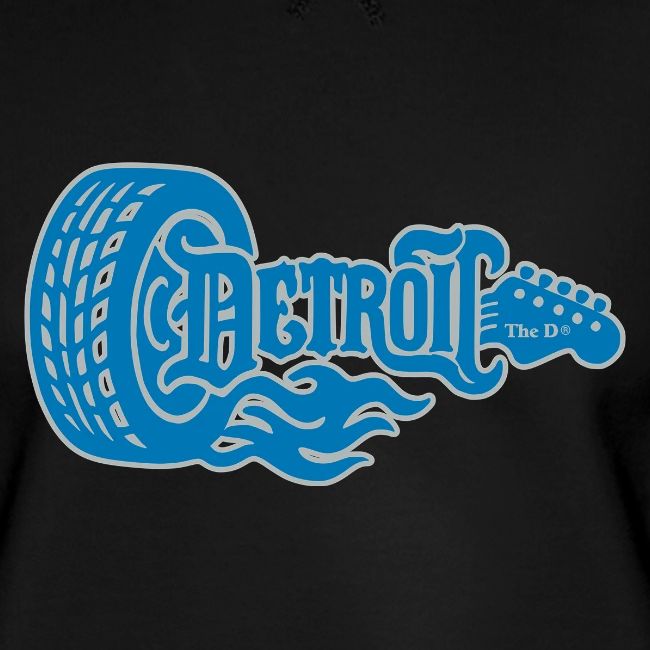The D® - Detroit Wheel Guitar with Flames Bl Slvr
