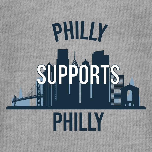 Philly Supports Philly skyline blue transparentbg