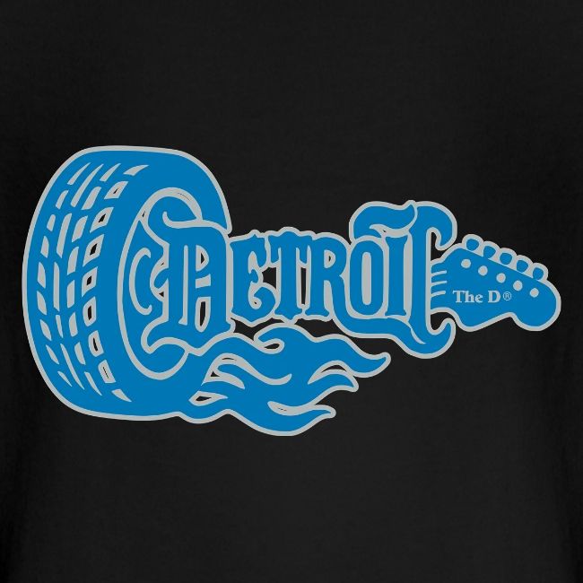 The D® - Detroit Wheel Guitar with Flames Bl Slvr