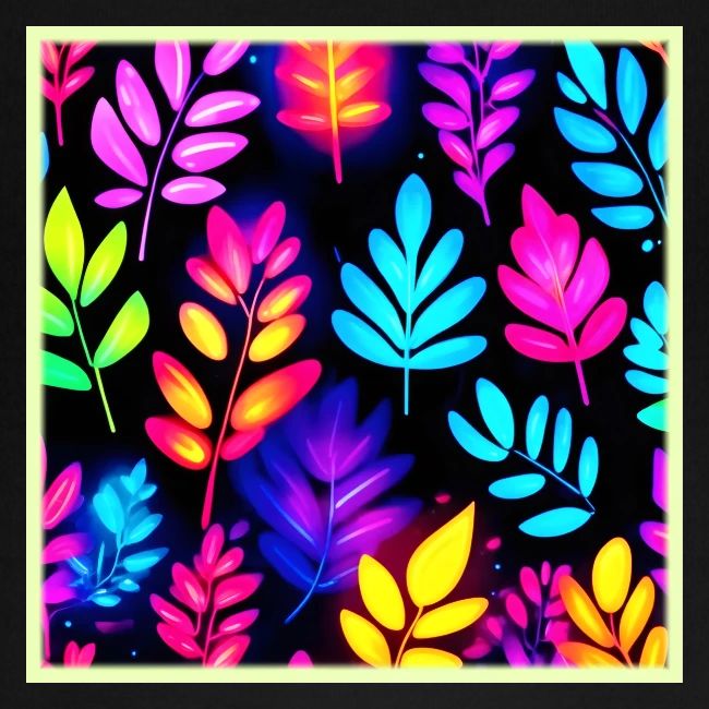 Neon Leaves Abstract Pattern