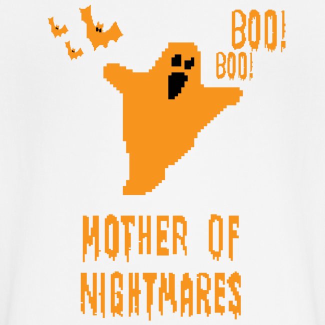 Mother of Nightmares Spooky Scary Pixel Ghost Bat.