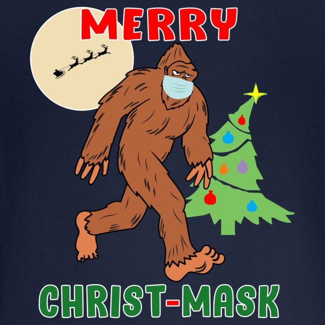 Merry Christmask Sasquatch Mask Social Distance.
