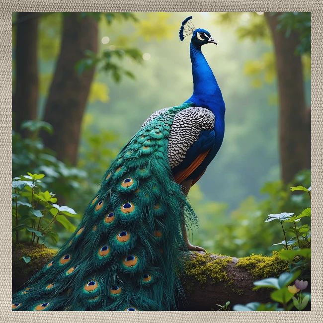 Majestic Peacock in Enchanted Forest