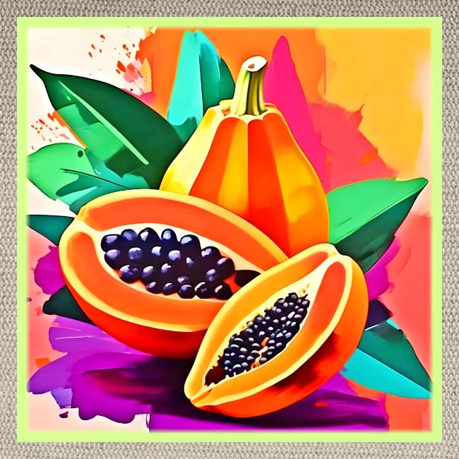 Sliced Papaya Pop Art