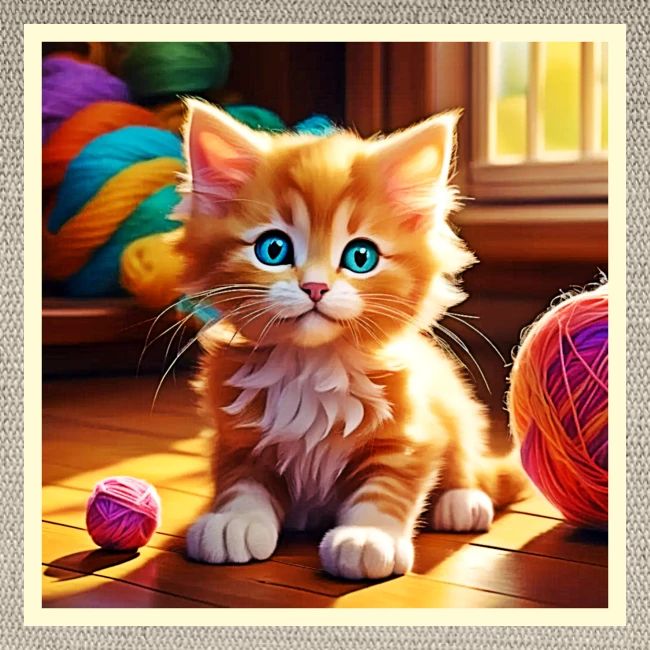 Cute Orange Kitten Art
