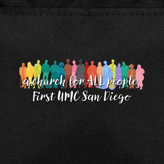 a church for all people - with colorful graphic