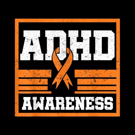 Orange Ribbon For Adhd Awareness