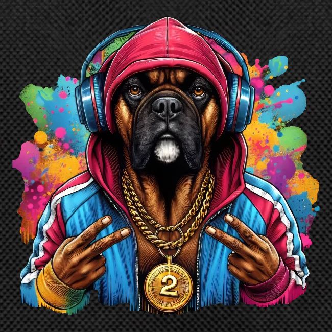 Boxer Dog Splash Art