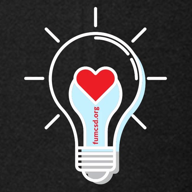 FUMCSD Heart Light Bulb - White Lines