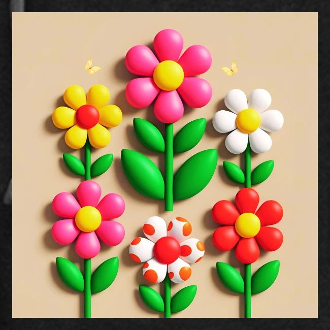 3D Flowers and Butterflies in Amber, Floral Design