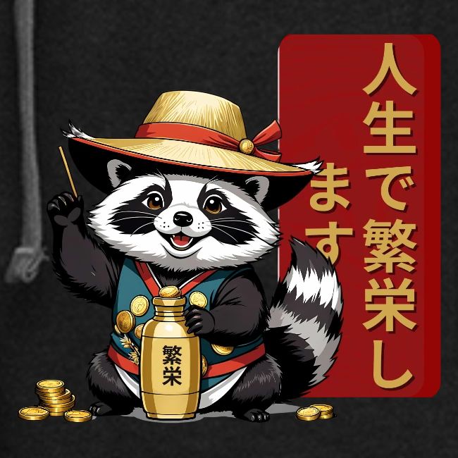 Lucky Tanuki: Playful Japanese Raccoon Design