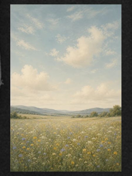 Meadow Bloom Under Wide Sky