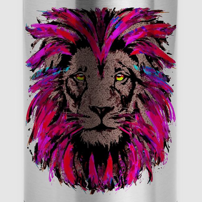 Purple Lion Head - Pink Lion Face Drawing
