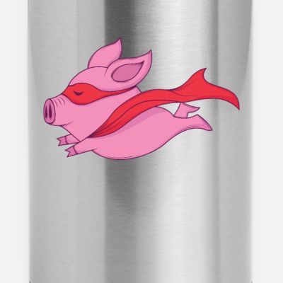 Captain Super Piggy - 17 oz Insulated Stainless Steel Water Bottle
