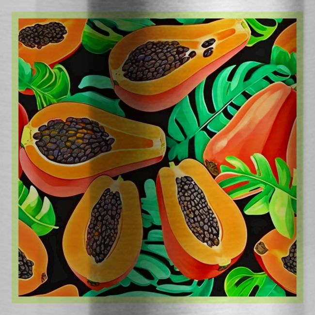 Papaya and Leaves Fresh Pattern
