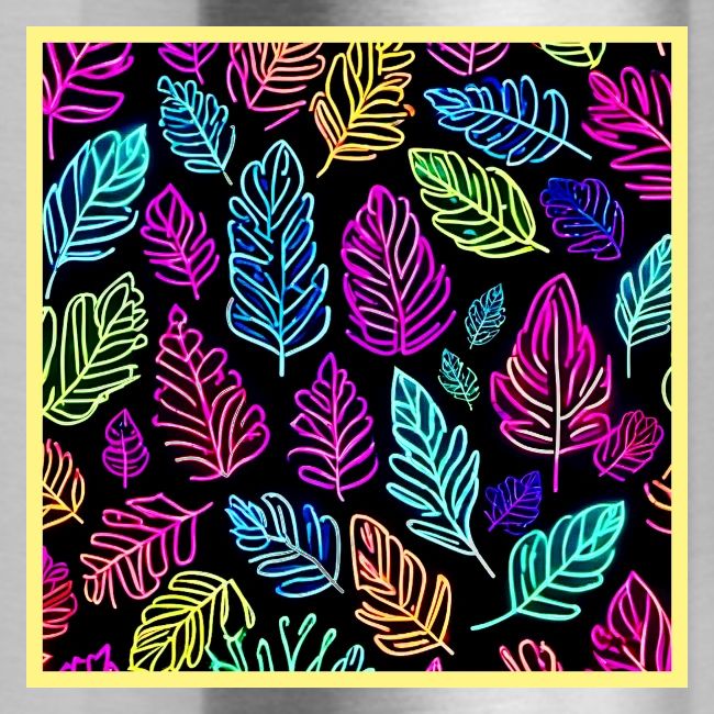 Luminous Foliage Tapestry: Neon Leaves Symphony