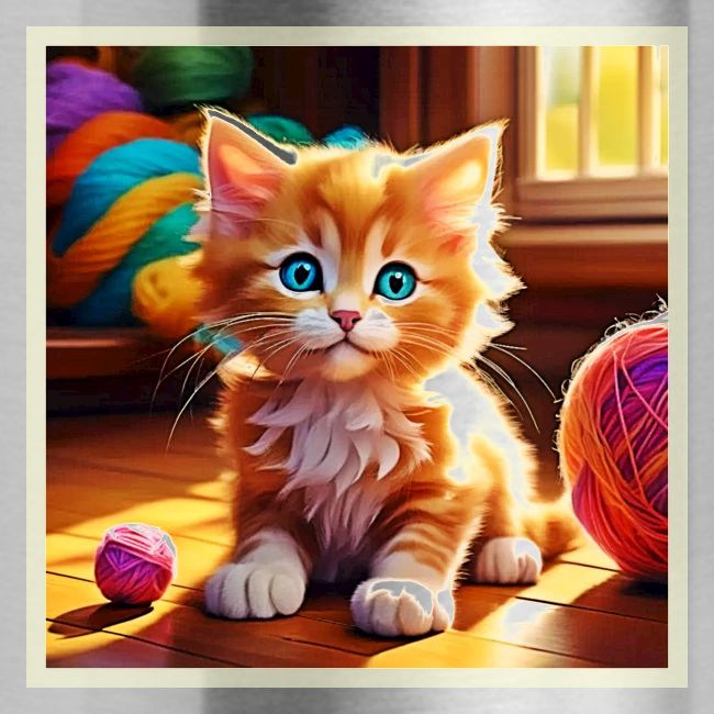 Cute Orange Kitten Art