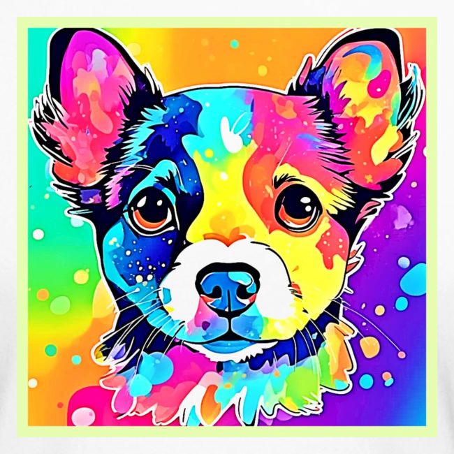 Vivid Puppy Vibes Art Design