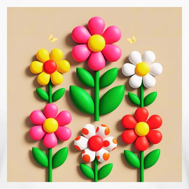 3D Flowers and Butterflies in Amber, Floral Design