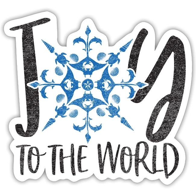 Coastal Christmas Joy to the World Snowflake