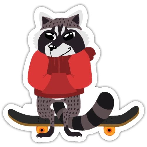 Trash Panda Skater - Sticker