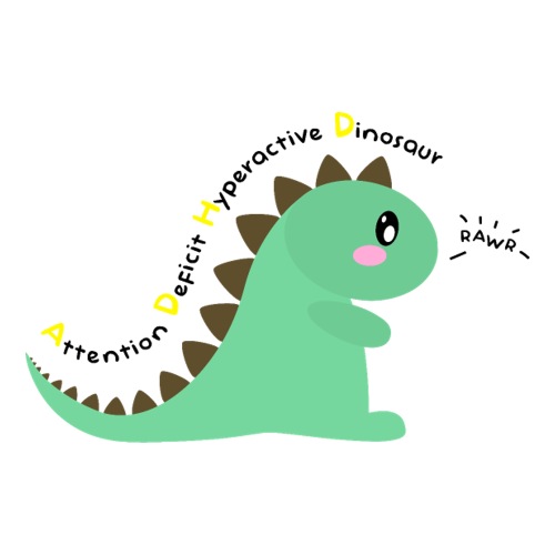 Attention Deficit Hyperactive Dinosaur (Sticker)