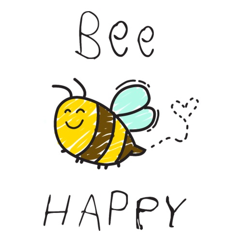 Bee Happy - Hand Sketch - Sticker