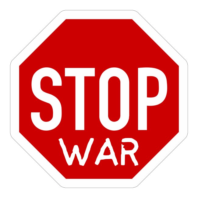 STOP WAR Road Sign