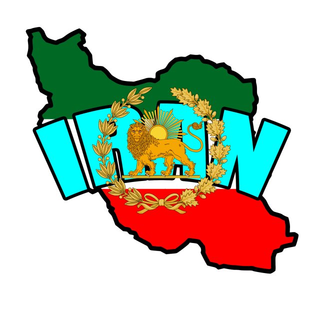 Iran Map Lion Sun