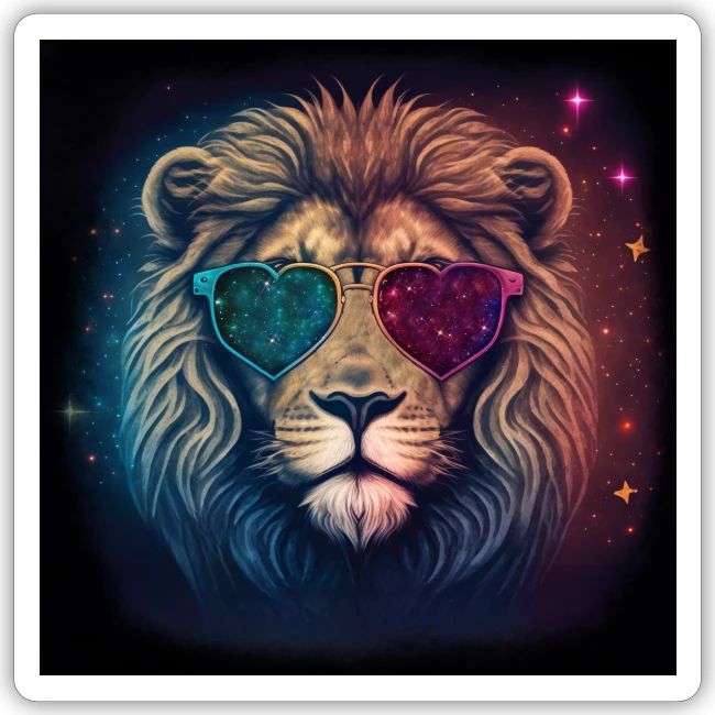 Jesus Lion of Judah wearing love glasses