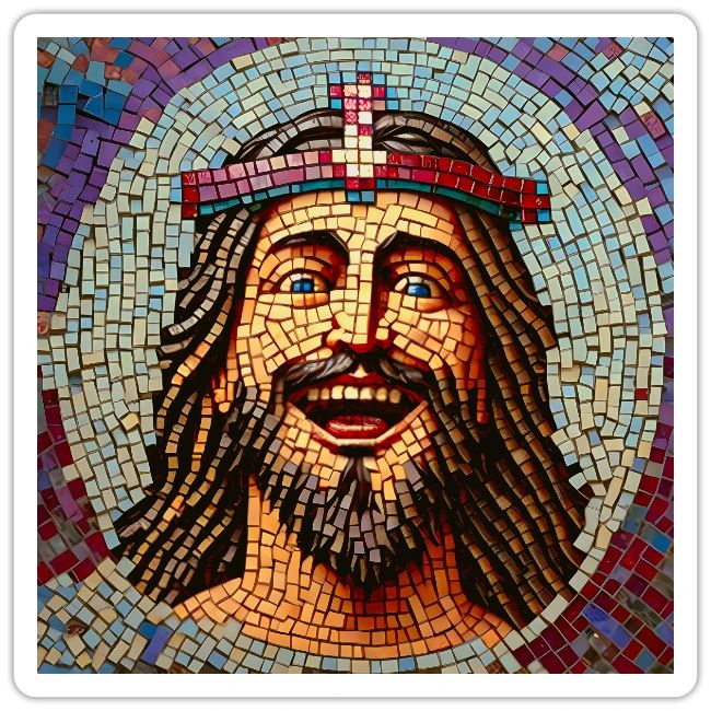 happy mosaic jesus