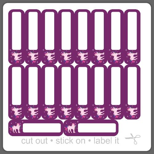 DIY Kids Sticker Set - Fantasy Unicorn Purple - 18 - Sticker