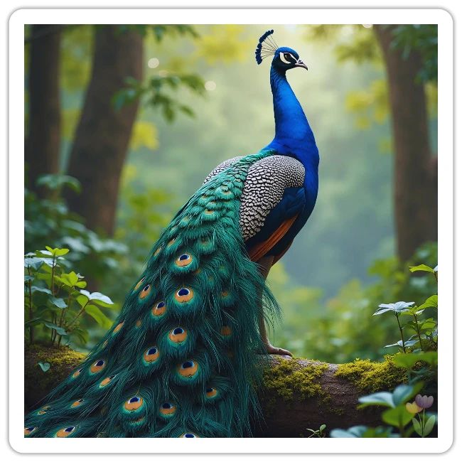 Majestic Peacock in Enchanted Forest