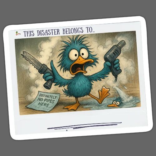 This Disaster Belongs To... Nail Gun Sticker - Sticker