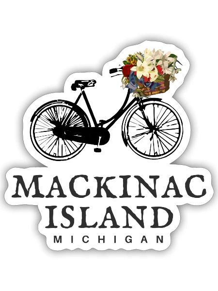 Mackinac Island Bike Michigan - Sticker - blanc mat - Devant