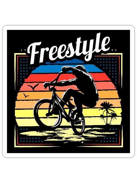 BMX Poster - Bmx wallpaper - Bmx Freestyle - Sticker - white matte - Front