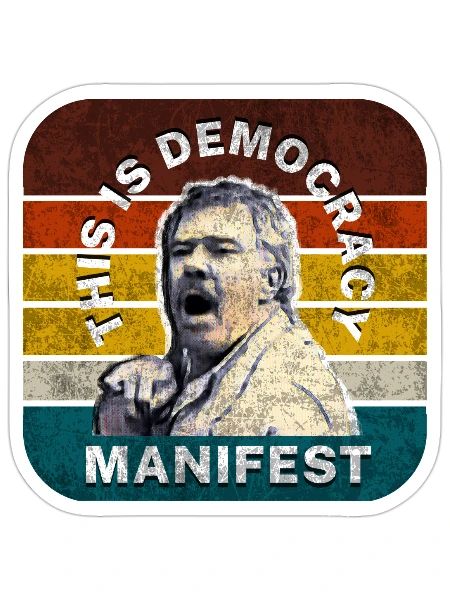 Democracy Manifest | Vintage Retro - Sticker - white matte - Front