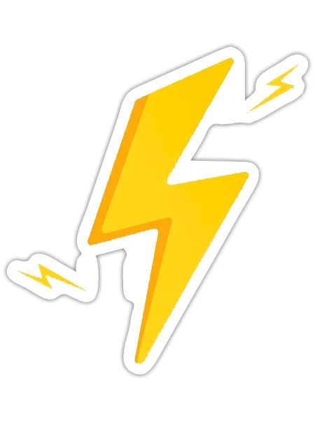 Cute lightning bolt - Sticker - white matte - Front