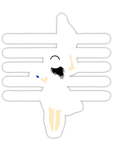 Woman Painting Music Notes For Classical Music - Sticker - white matte - Front