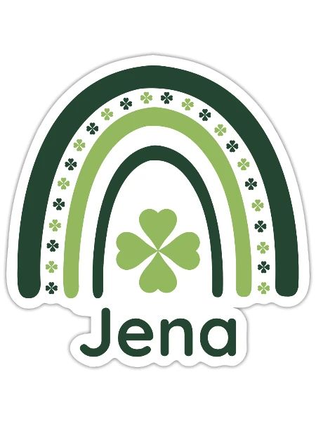 Jena Clover Boho Rainbow - Sticker - white matte - Front