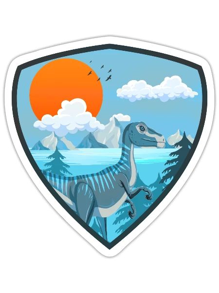 velociraptor prehistoric planet - Sticker - white matte - Front