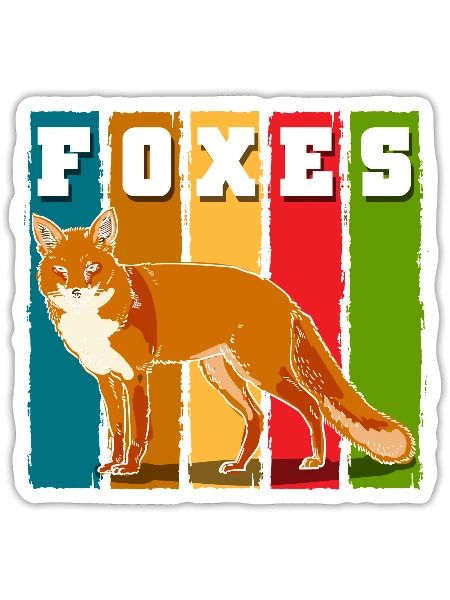 Animal Foxes Fox Fur Gray Fox - Sticker - white matte - Front