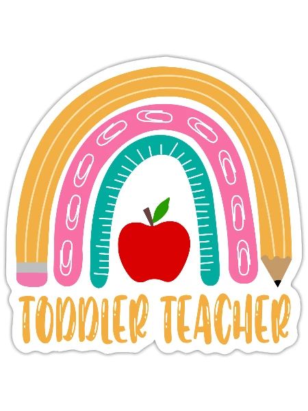 Toddler Teacher - Sticker - white matte - Front