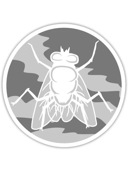 Round house fly small - Sticker - white matte - Front