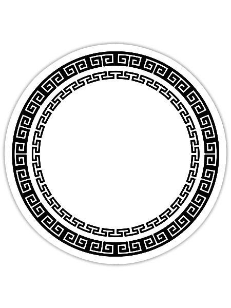 Aztec Circular Tribal Border Pattern - Sticker - white matte - Front